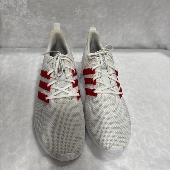 Adidas Questar Shoes Mens 10.5 Cloudfoam White/Red Mesh Sneakers Running FV9067 - Picture 3 of 16